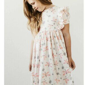 Mila & Rose Short Sleeve Ruffled Twirl Dress - Dragonfly Dreams